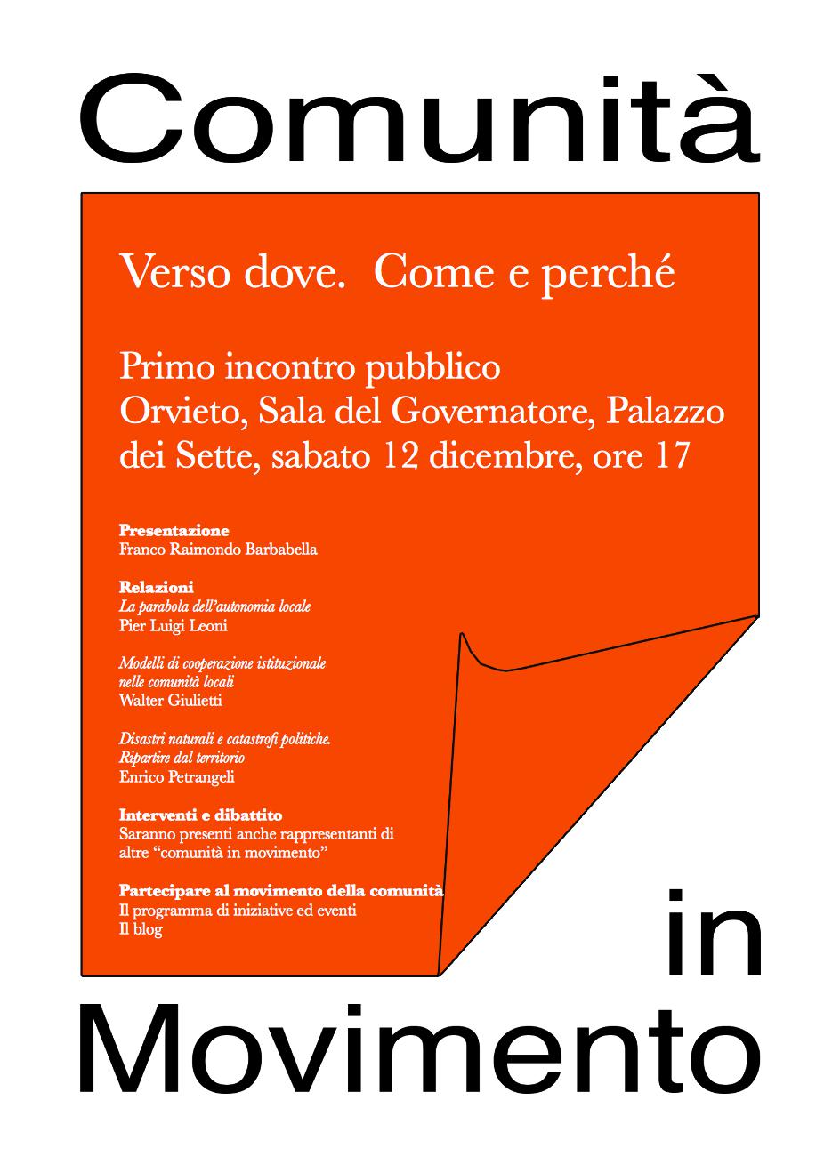 COMUNITA’ IN MOVIMENTO: PRIMO INCONTRO PUBBLICO