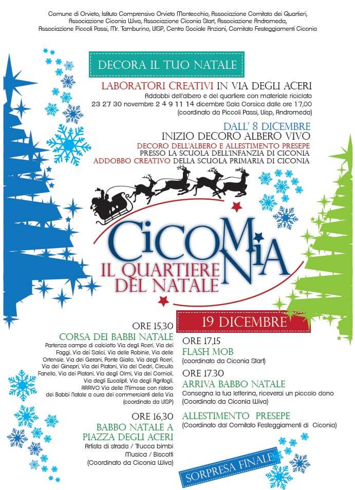 LE INIZIATIVE DI NATALE NEL QUARTIERE DI CICONIA AD ORVIETO