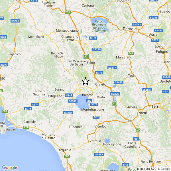 FORTE SCOSSA DI TERREMOTO NELL’ORVIETANO: EPICENTRO TRA I COMUNI DI CASTELGIORGIO E SAN LORENZO NUOVO