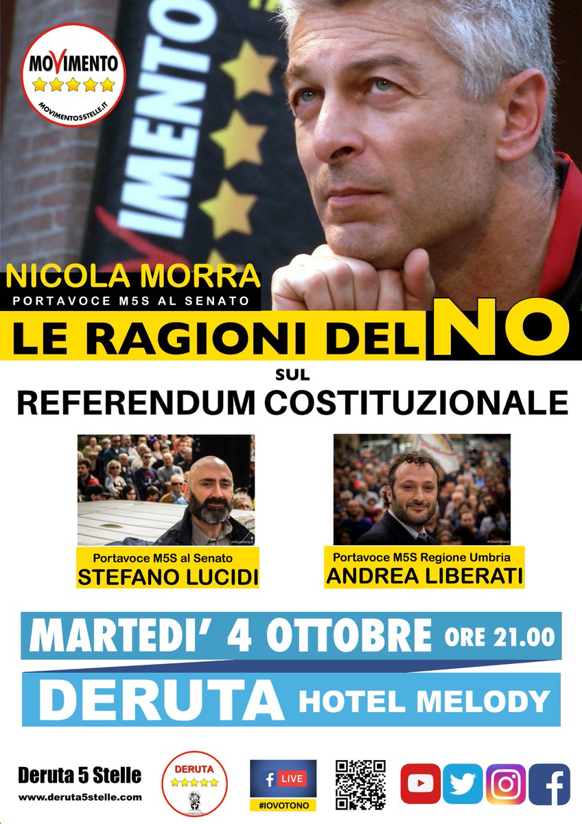LE RAGIONI DEL NO: DERUTA – MARTEDI’ 04 OTTOBRE – ORE 21.00 PRESSO HOTEL MELODY DI DERUTA (PG).