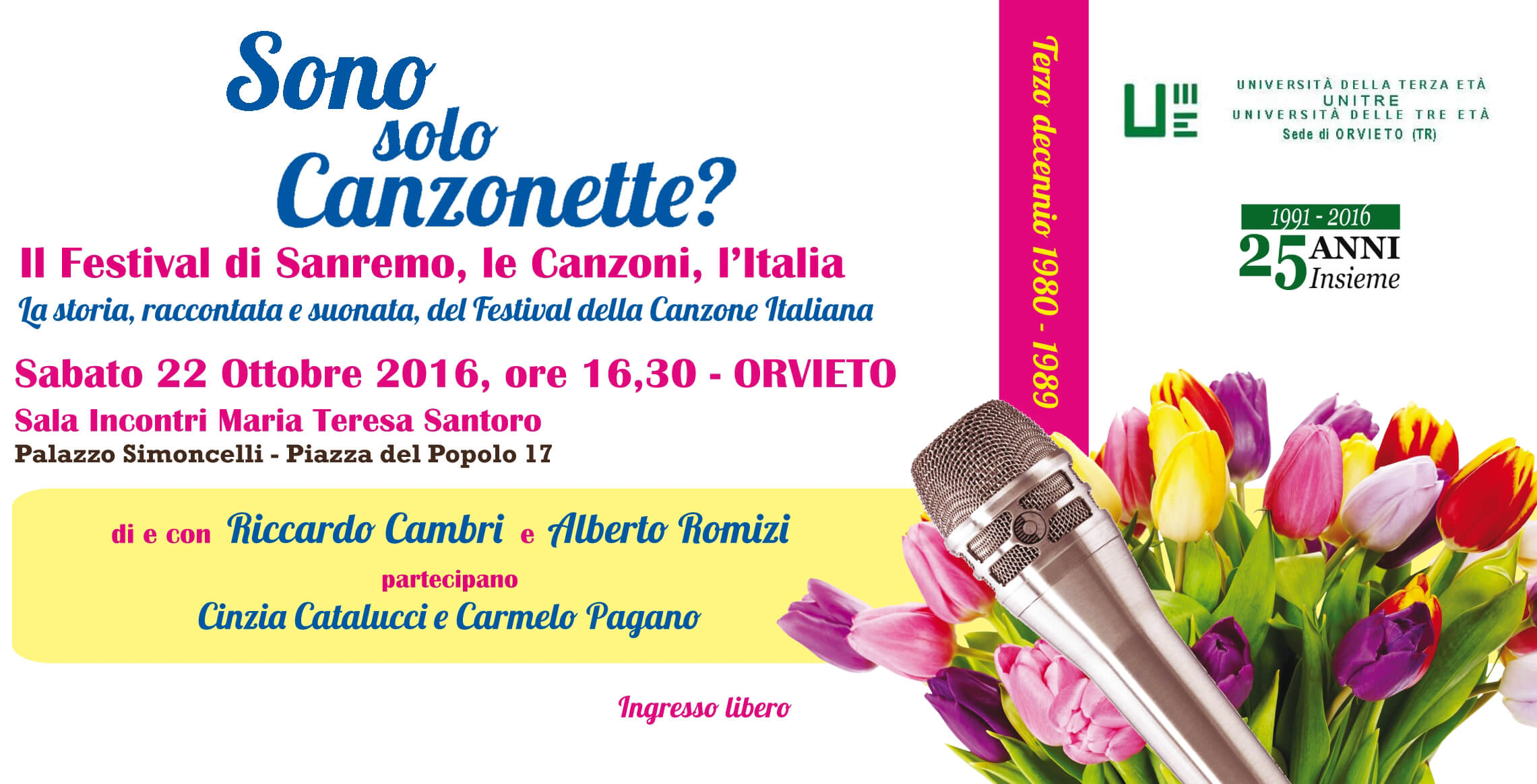 ALL’UNITRE DI ORVIETO L’EPOPEA DEL FESTIVAL DI SANREMO