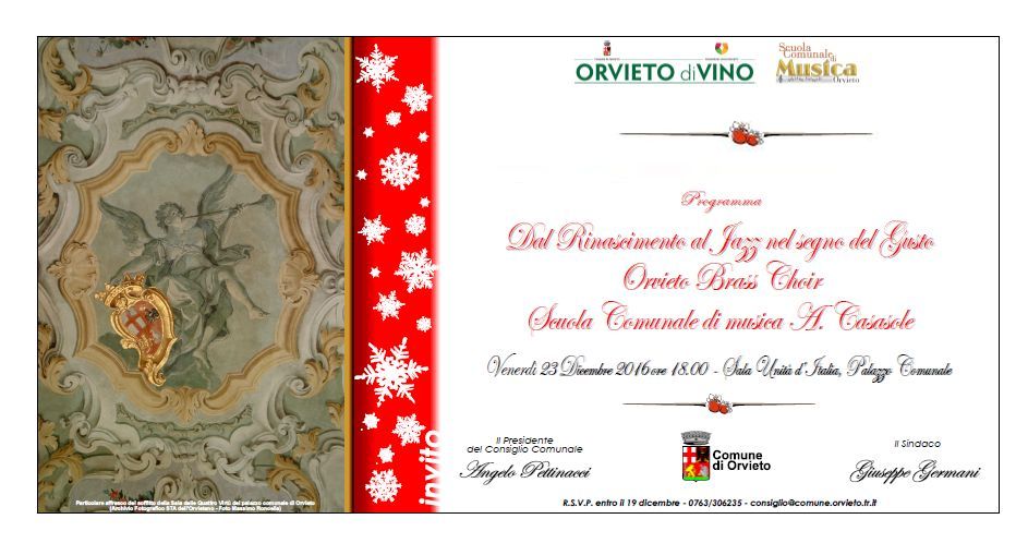 TRADIZIONALE “CONCERTO DI NATALE” PRESSO IL COMUNE DI ORVIETO