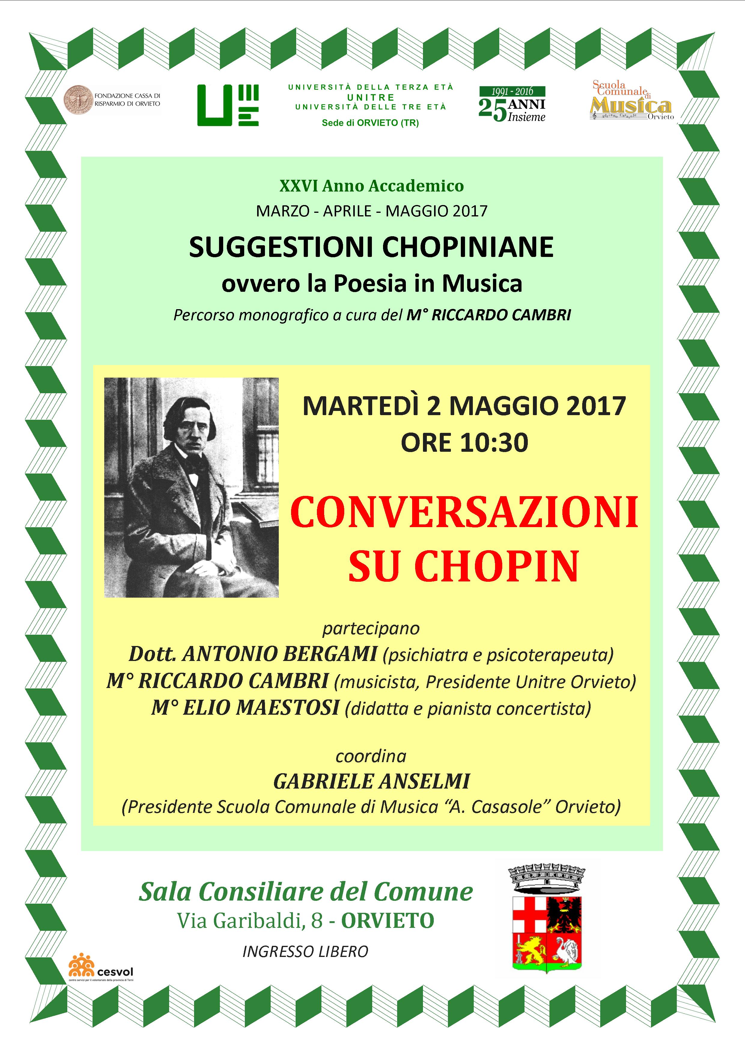 UNITRE ORVIETO: CHOPIN SECONDO MAESTOSI E BERGAMI