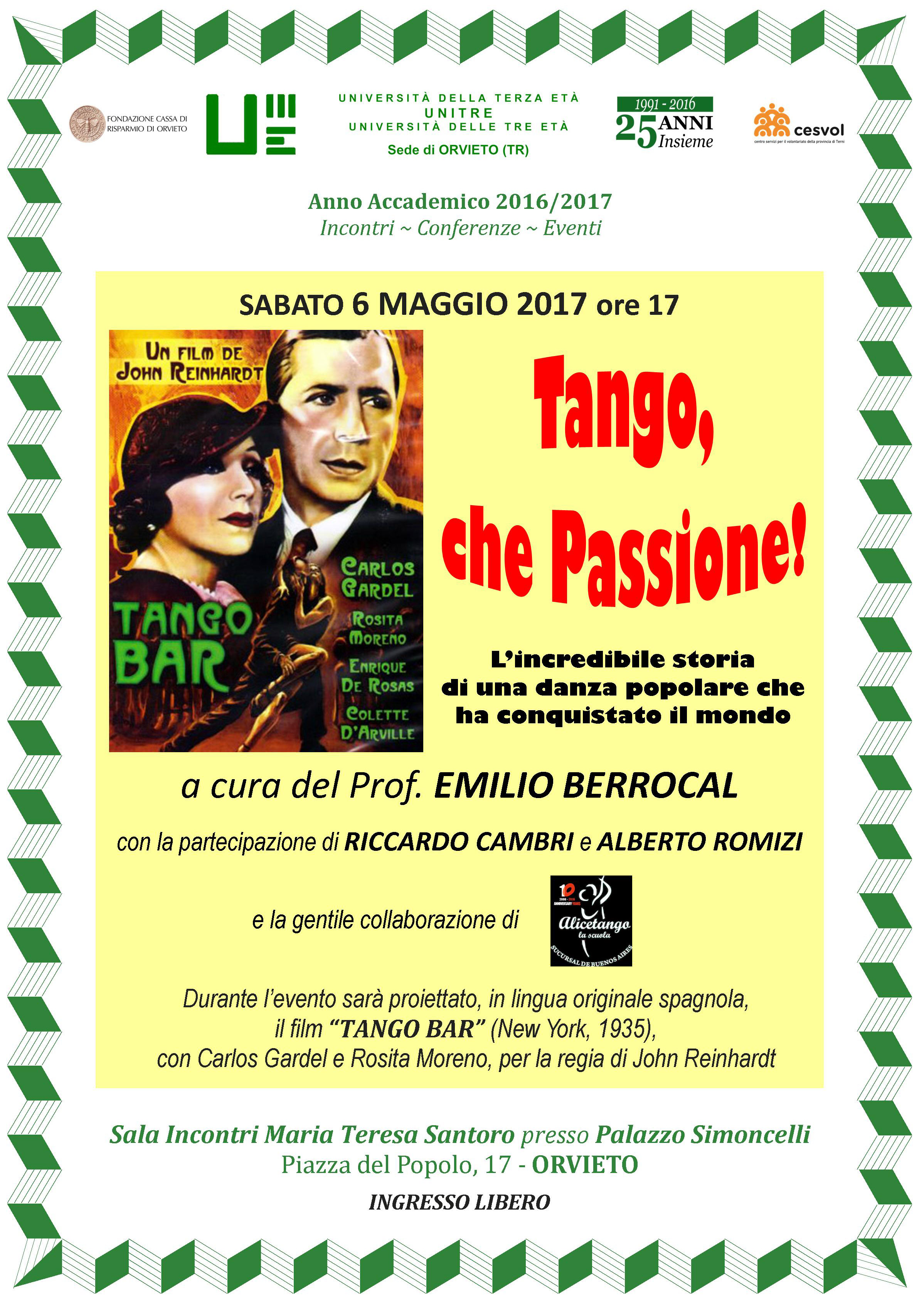 TANGO-SPETTACOLO ALL’UNITRE ORVIETO