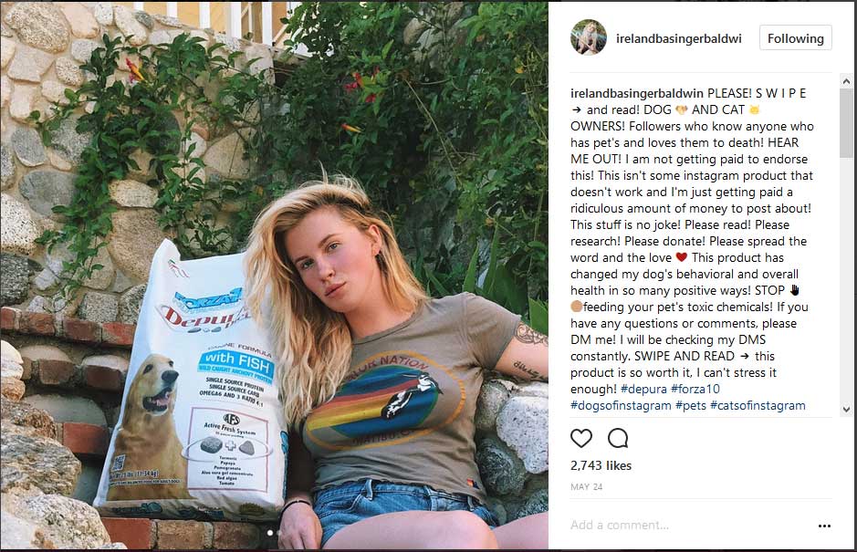 IL PET FOOD ITALIANO CONQUISTA ANCHE LE STAR DI HOLLYWOOD.
