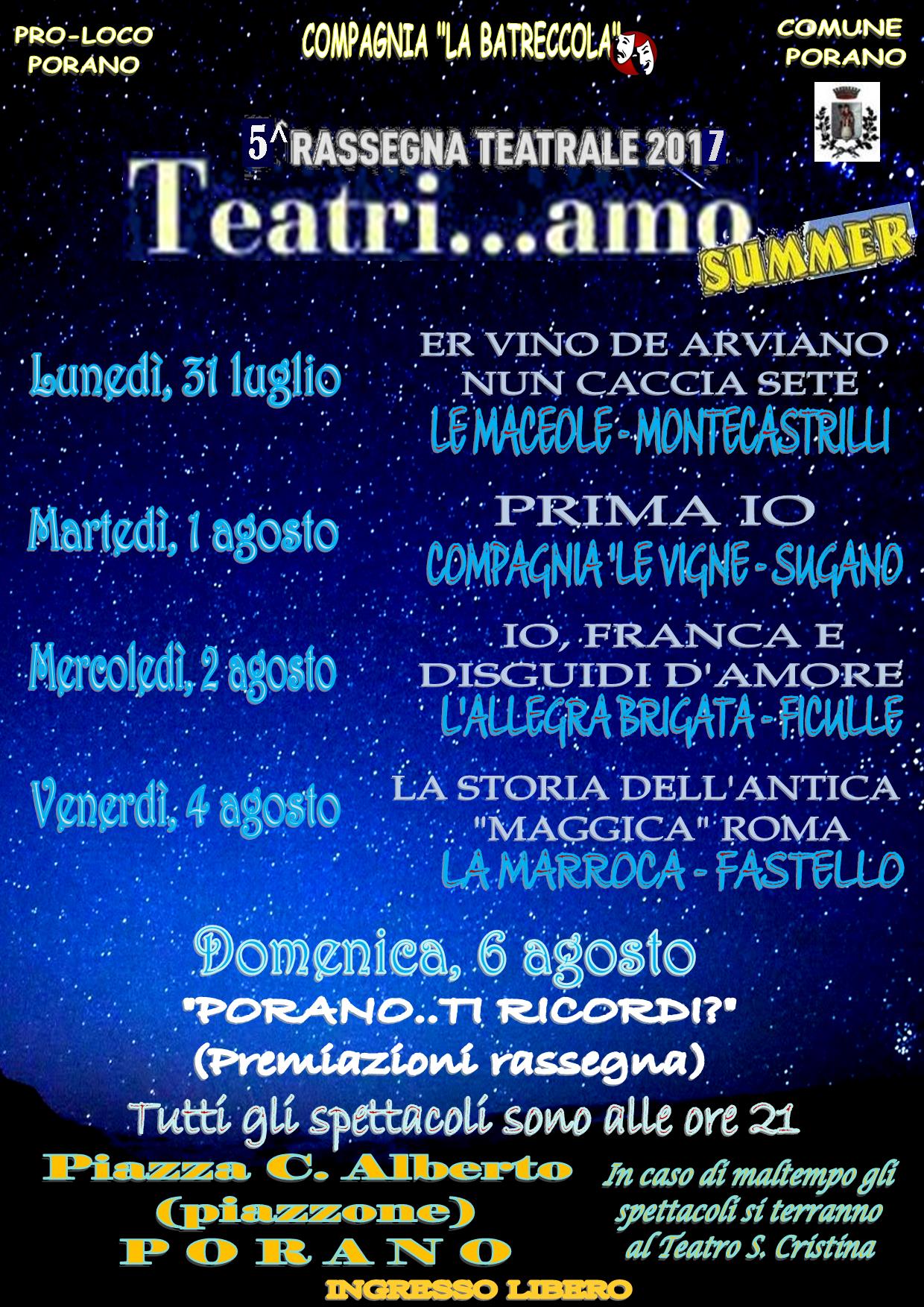 TEATRI…AMO SUMMER 2017.