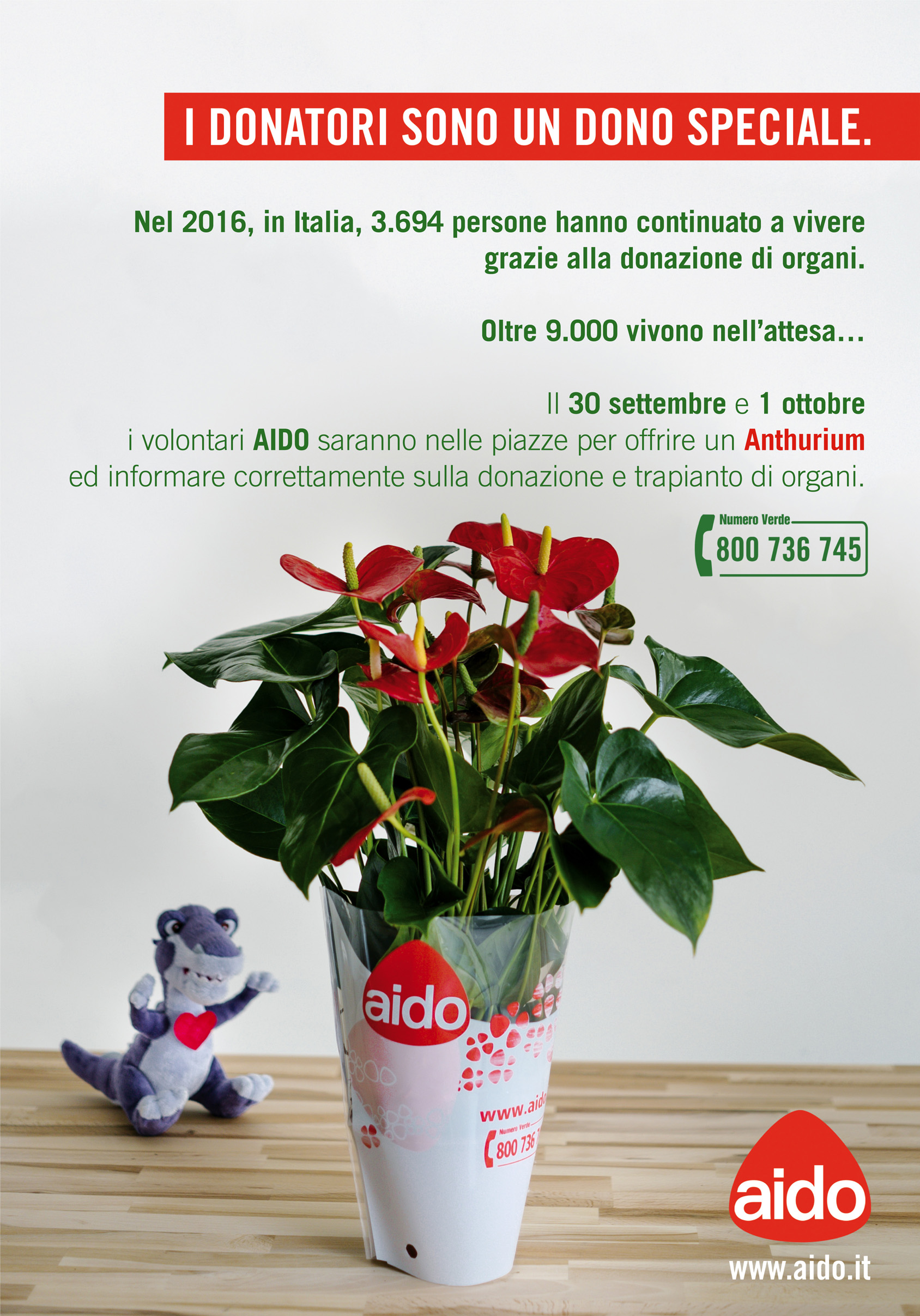 I DONATORI SONO UN DONO SPECIALE. IL 30 SETTEMBRE ED IL 1° OTTOBRE 2017 GIORNATA NAZIONALE A.I.D.O.