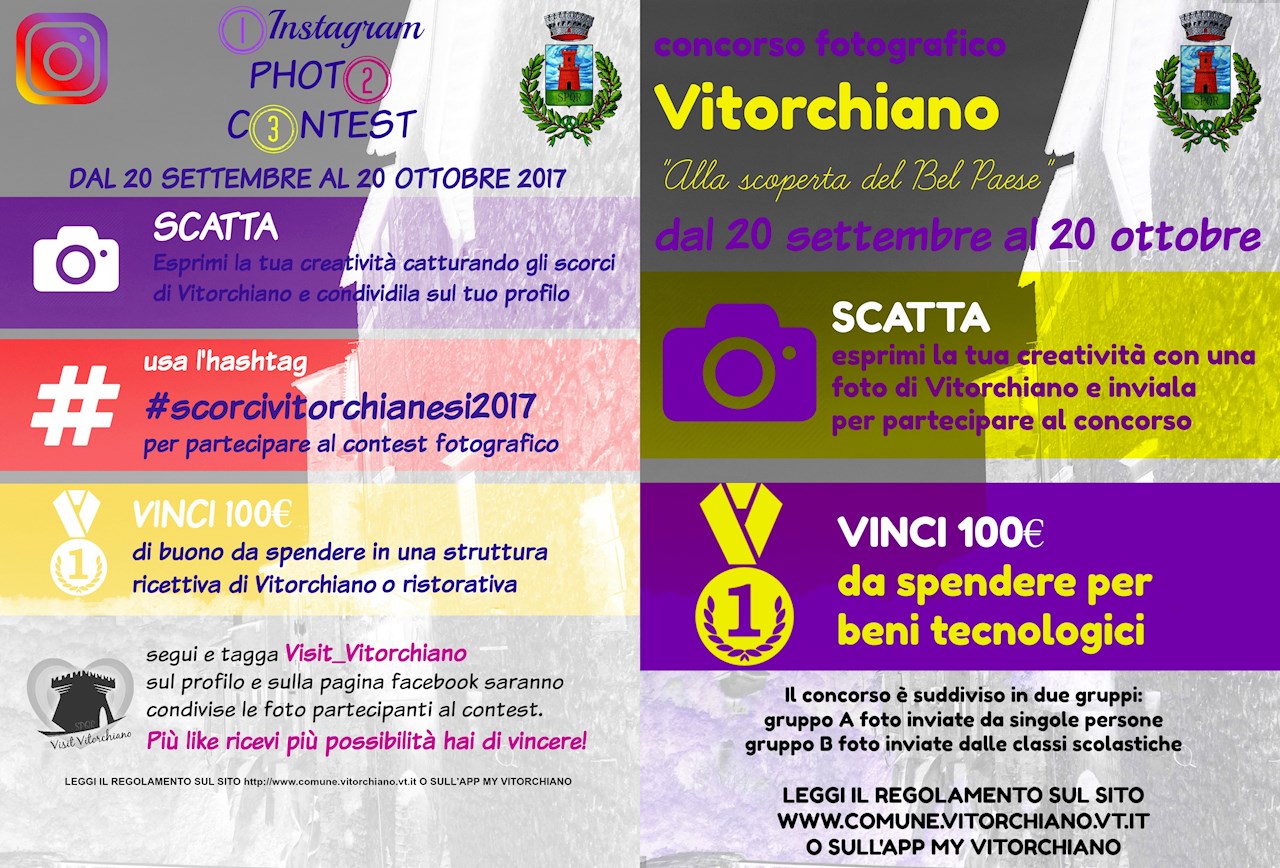 VITORCHIANO, ULTIMI GIORNI PER PARTECIPARE AL CONCORSO FOTOGRAFICO E ALL’INSTAGRAM CONTEST
