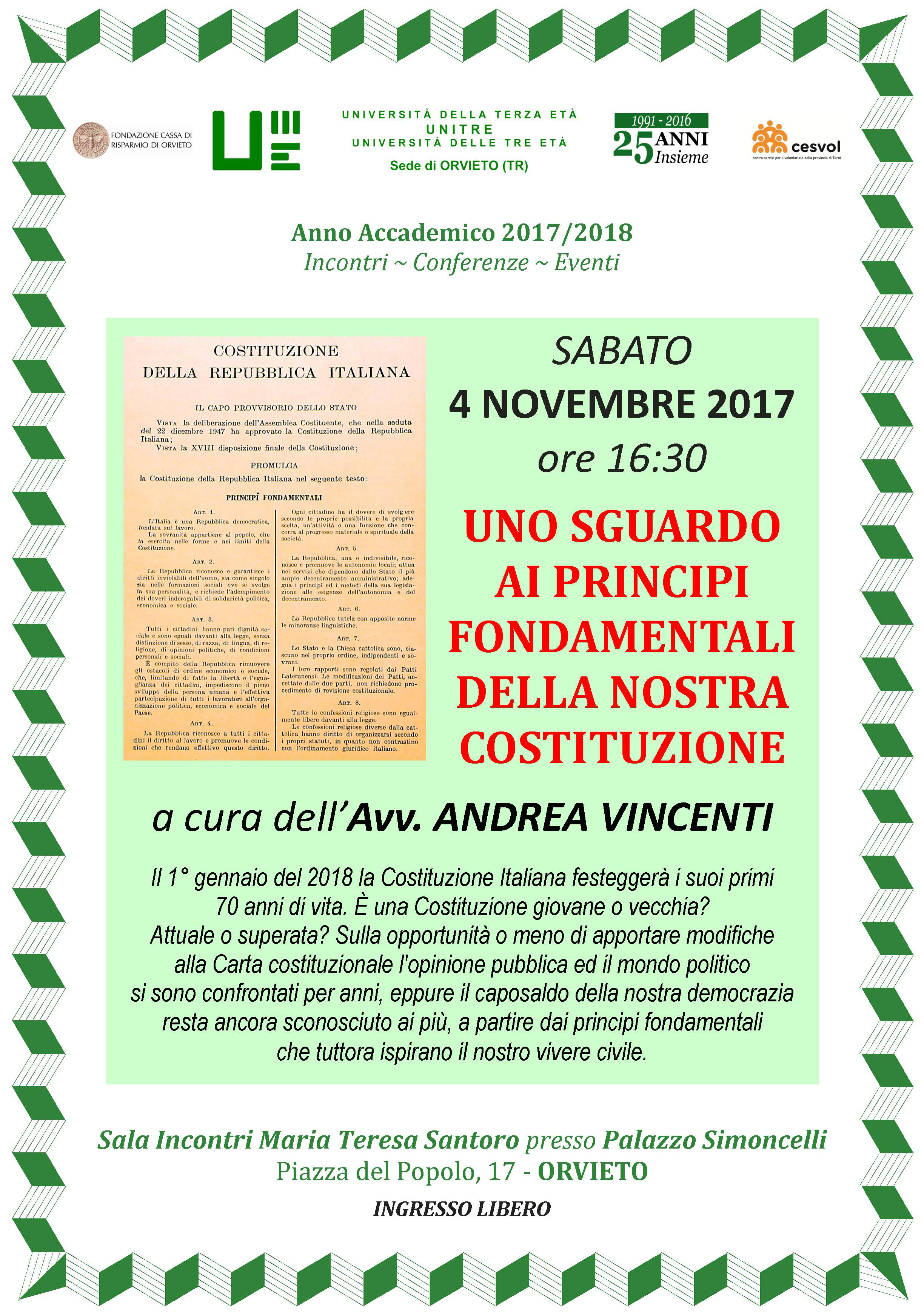 ALL’UNITRE SI PARLA DELLA CARTA COSTITUZIONALE