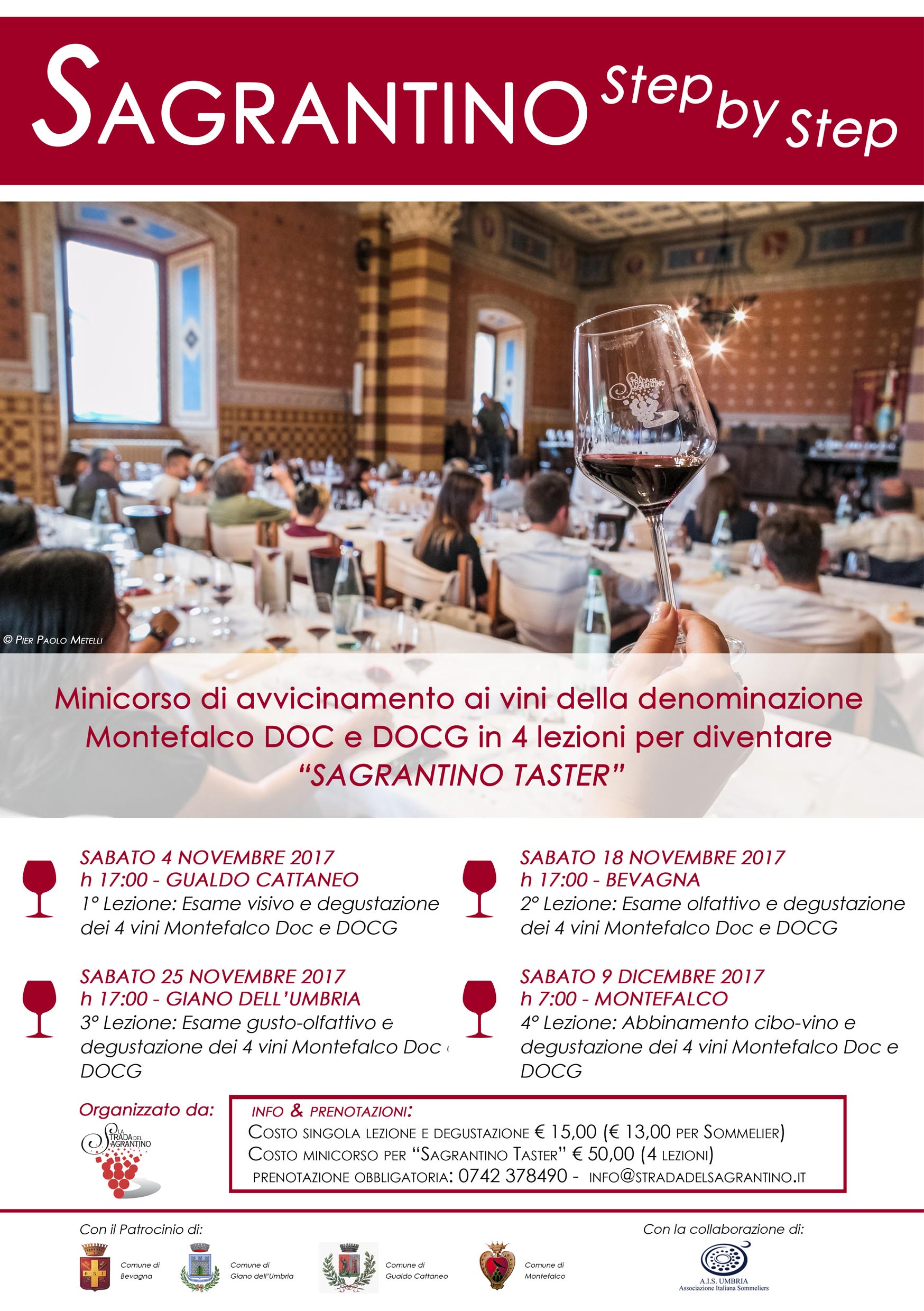 AROMI E PROFUMI DEI VINI MONTEFALCO DOC E DOCG CON SAGRANTINO ‘STEP BY STEP’.