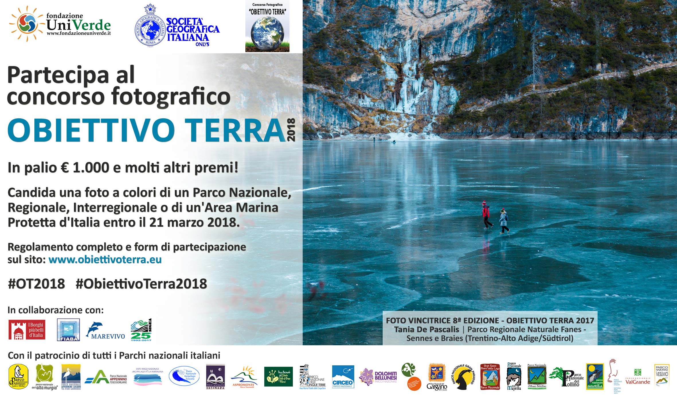 OBIETTIVO TERRA 2018: 9A EDIZIONE DEL CONCORSO NAZIONALE DEDICATO ALLE BELLEZZE E ALLE PECULIARITÀ’ DEI PARCHI E DELLE AREE MARINE PROTETTE D’ITALIA.
