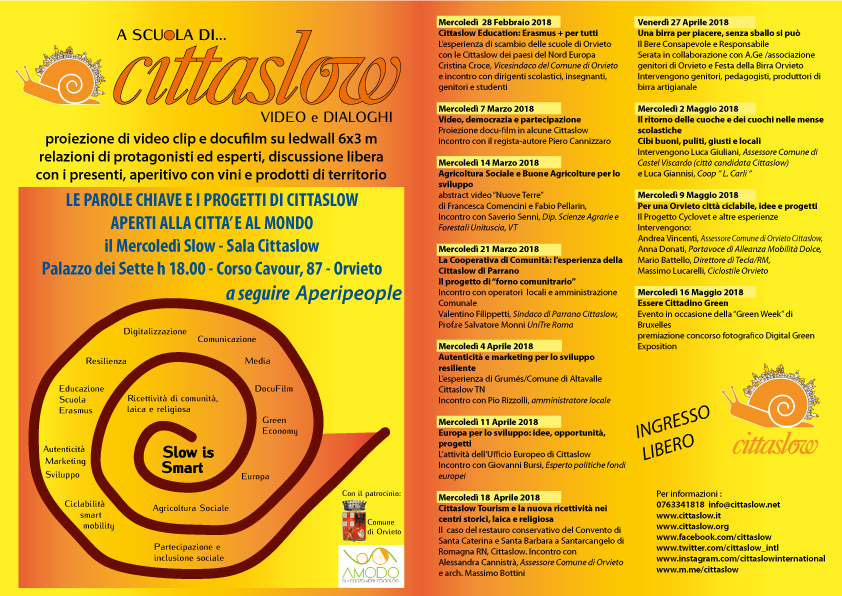 I MERCOLEDI’ SLOW A PALAZZO DEI SETTE SALA CITTASLOW.