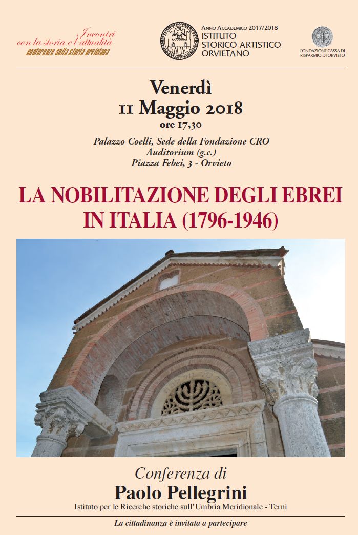 CONFERENZA ISAO “LA NOBILITAZIONE DEGLI EBREI IN ITALIA” (1796 – 1946)