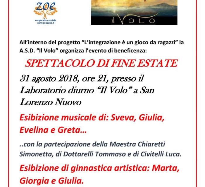 IN “VOLO” CON LO SPETTACOLO DI FINE ESTATE.