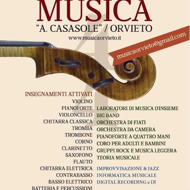 NUOVO ANNO SCOLASTICO PER LA SCUOLA COMUNALE DI MUSICA DI ORVIETO.
