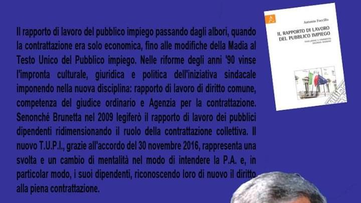 PRESENTAZIONE DELL’OPERA “IL RAPPORTO DI LAVORO DEL PUBBLICO IMPIEGO” DI ANTONIO FOCCILLO