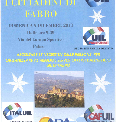 LA UIL IN PIAZZA A FABRO CON I CITTADINI.