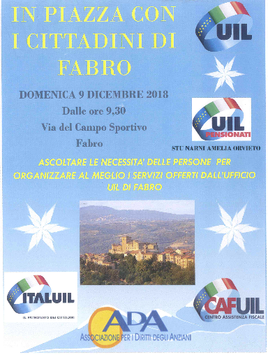 LA UIL IN PIAZZA A FABRO CON I CITTADINI.