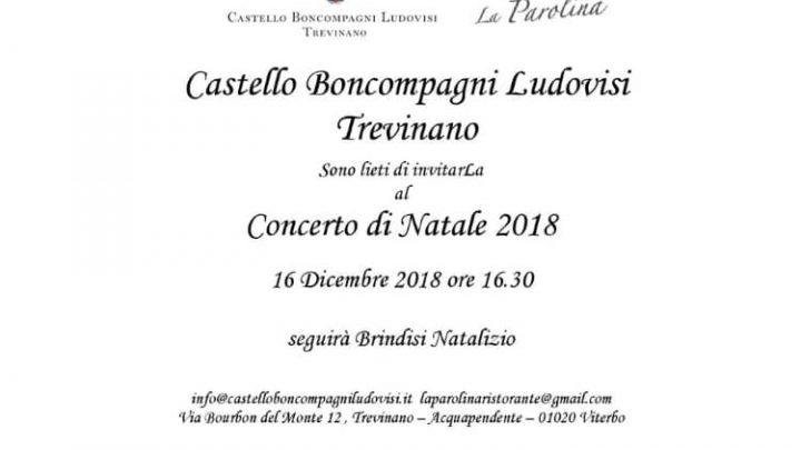 IL 16 DICEMBRE CONCERTO DI NATALE AL CASTELLO BONCOMPAGNI LUDOVISI DI TREVINANO.