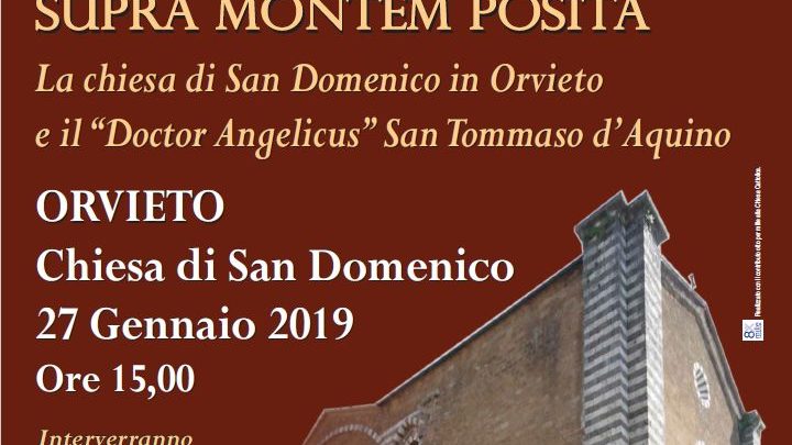 EVENTO CULTURALE NELLA CHIESA DI SAN DOMENICO – DOMENICA 27 GENNAIO 2019