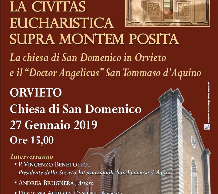 EVENTO CULTURALE NELLA CHIESA DI SAN DOMENICO – DOMENICA 27 GENNAIO 2019