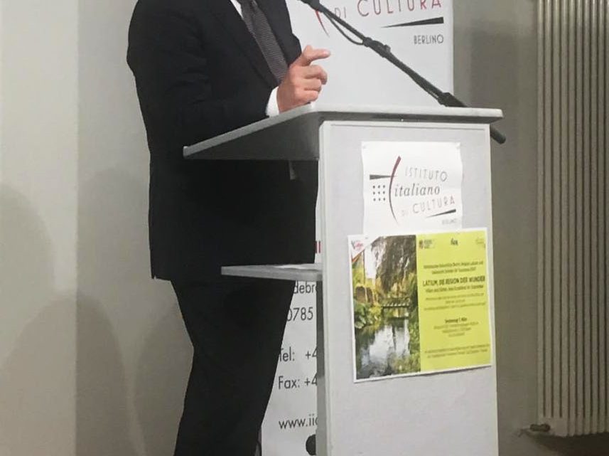 VILLE E GIARDINI DEL LAZIO, EUGENIO STELLIFERI A BERLINO PER PROMUOVERE CAPRIOLA