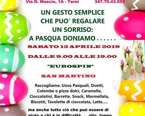 SABATO 13 APRILE NUOVA RACCOLTA DI ALIMENTI PER LE FAMIGLIE IN DIFFICOLTA’