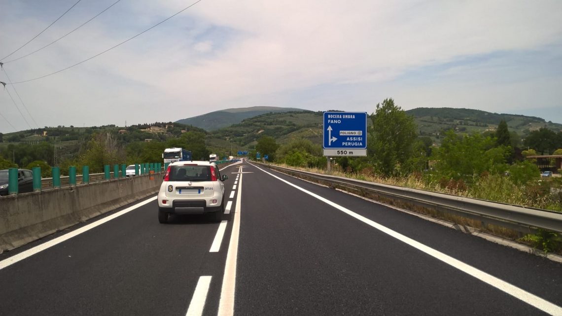 UMBRIA, ANAS: COMPLETATI I LAVORI SULLA SS3 “FLAMINIA” A FOLIGNO NORD