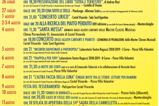 SI ALZA IL SIPARIO SU L’AGOSTO CASTELLESE, EVENTI FINO AL 28 AGOSTO 