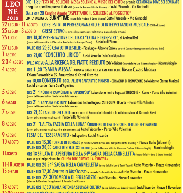 SI ALZA IL SIPARIO SU L’AGOSTO CASTELLESE, EVENTI FINO AL 28 AGOSTO 