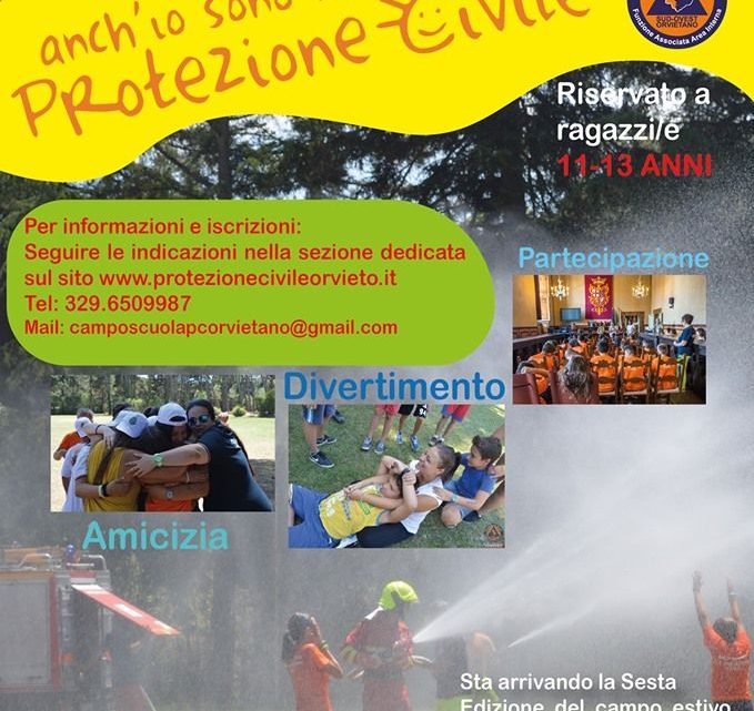 CAMPO SCUOLA “ANCH’IO SONO LA PROTEZIONE CIVILE” A CURA DELLA FUNZIONE ASSOCIATA DI PROTEZIONE CIVILE “SUD-OVEST ORVIETANO”