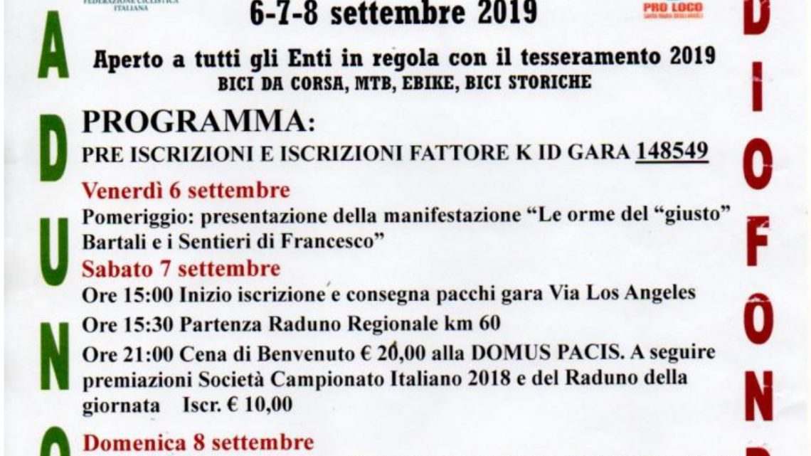 VELO CLUB SANTA MARIA DEGLI ANGELI, WORK IN PROGRESS PER IL RADUNO CICLOTURISTICO NAZIONALE FCI DELL’8 SETTEMBRE