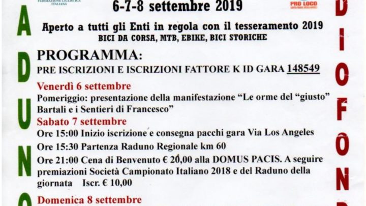VELO CLUB SANTA MARIA DEGLI ANGELI, WORK IN PROGRESS PER IL RADUNO CICLOTURISTICO NAZIONALE FCI DELL’8 SETTEMBRE