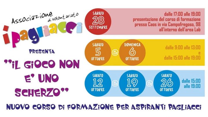 “IL GIOCO NON È UNO SCHERZO”  VIA ALLA FORMAZIONE GRATUITA PER ASPIRANTI PAGLIACCI