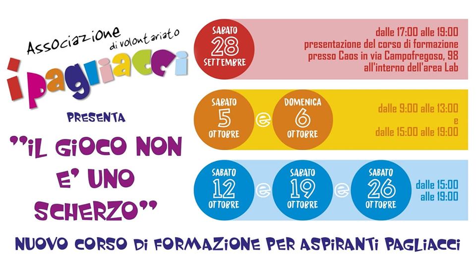 “IL GIOCO NON È UNO SCHERZO”  VIA ALLA FORMAZIONE GRATUITA PER ASPIRANTI PAGLIACCI