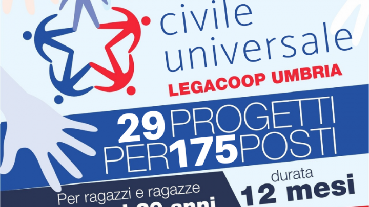 SERVIZIO CIVILE UNIVERSALE CON LEGACOOP UMBRIA  UN ANNO A SERVIZIO DEGLI ALTRI