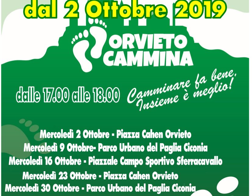 ORVIETO CAMMINA: RIPRENDONO LE CAMMINATE DELLA SALUTE