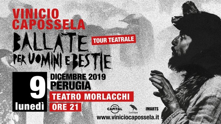 VINICIO CAPOSSELA “DI CITTÀ IN CITTÀ… (E PORTA L’ORSO)” ARRIVA ANCHE A PERUGIA.