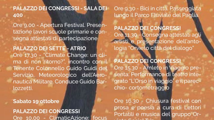 APERTAMENTEORVIETO ALZA IL SIPARIO SUL VI FESTIVAL DEL DIALOGO
