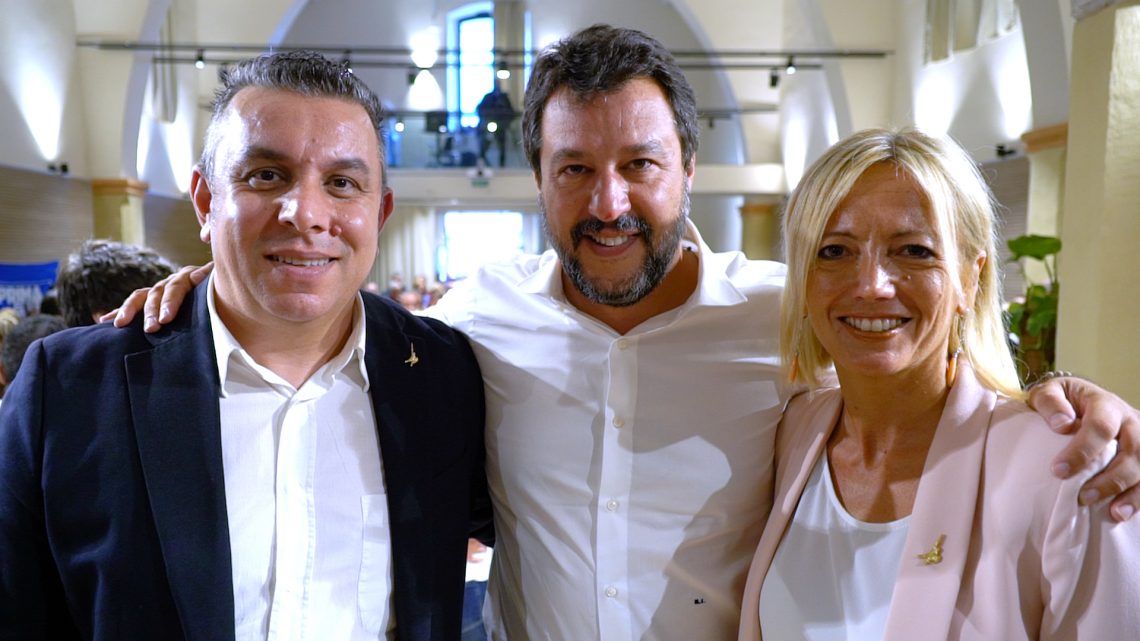 REGIONALI UMBRIA: FIORONI E PASTORELLI (LEGA) ANNUNCIANO TICKET ELETTORALE DAL PALCO DI BASTIA CON MATTEO SALVINI 