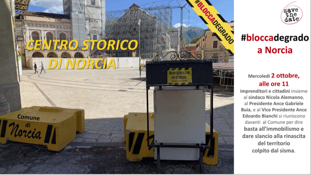 LA MOBILITAZIONE DEI NASTRI GIALLI #BLOCCADEGRADO FA TAPPA A NORCIA