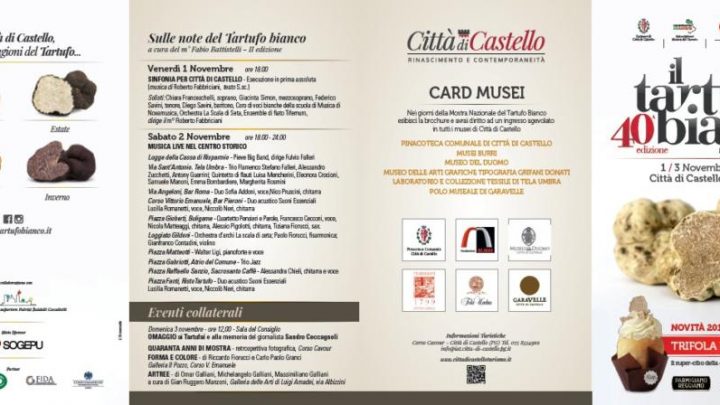 CITTÀ DI CASTELLO, LA 40ESIMA MOSTRA DEL TARTUFO BIANCO SI PRESENTA