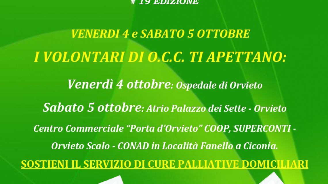 PROSEGUONO NEL PROSSIMO FINE SETTIMANA LE INIZIATIVE DI “FAI VOLARE LA SPERANZA 2019”,  LA MANIFESTAZIONE PROMOSSA DA OCC – ORVIETO CONTRO IL CANCRO.