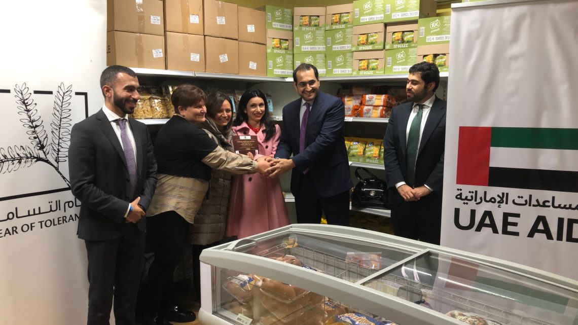 L’AMBASCIATORE DEGLI EMIRATI ARABI UNITI  VISITA L’EMPORIO SOLIDALE “7 CESTE”  ED EFFETTUA ANCHE UNA DONAZIONE
