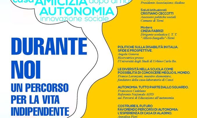 IN BCT IL CONVEGNO “DURANTE NOI. UN PERCORSO PER LA VITA INDIPENDENTE”