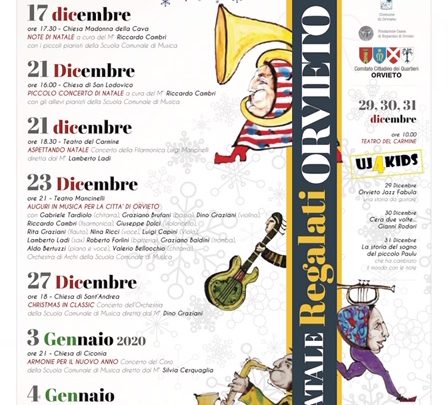 TUTTI I CONCERTI DELLA SCUOLA COMUNALE DI MUSICA “A. CASASOLE” DI ORVIETO PER LE FESTIVITÀ 2019/2020
