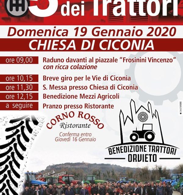 “BENEDIZIONE DEI TRATTORI” A CICONIA. DOMENICA 19 GENNAIO