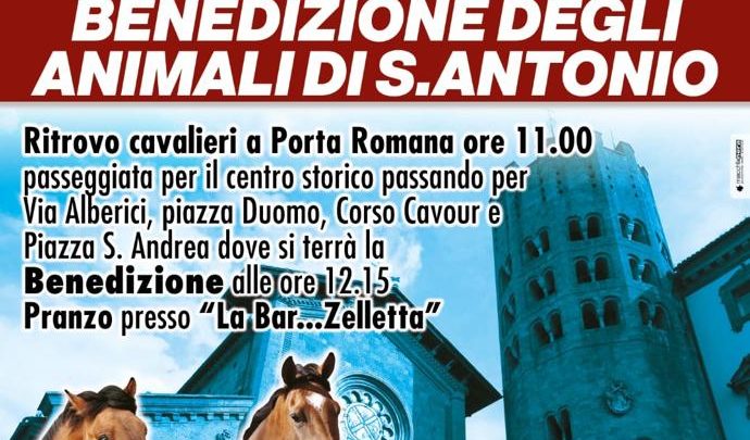 “BENEDIZIONE DEGLI ANIMALI DI SANT’ANTONIO” E PASSEGGIATA A CAVALLO PER LE VIE DEL CENTRO STORICO