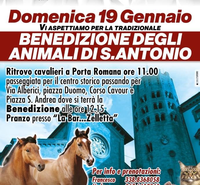“BENEDIZIONE DEGLI ANIMALI DI SANT’ANTONIO” E PASSEGGIATA A CAVALLO PER LE VIE DEL CENTRO STORICO