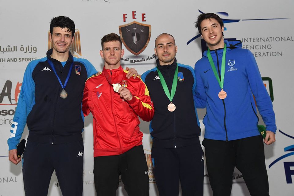 COPPA DEL MONDO – FIORETTO MASCHILE  A IL CAIRO ANCORA SUL PODIO ALESSIO FOCONI  IL TERNANO E’ TERZO E DOMANI C’E’ LA GARA A SQUADRE